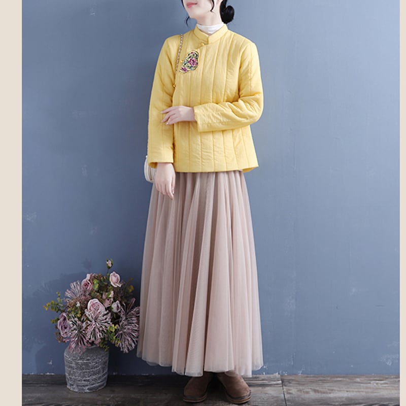 [Qing Series]★Chinese style coat★ 5color cotton coat tops embroidery green yellow pink red black Chinese clothes