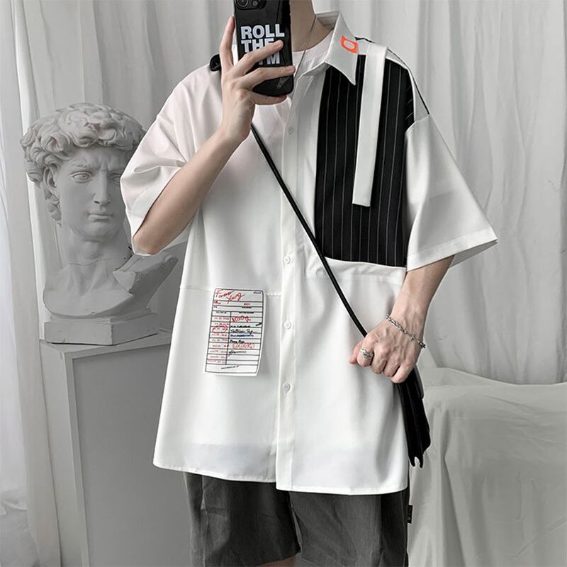 [GANGDAO Series]★Shirt★ 2color Tops Unisex Men's White Black Summer Clothes Short Sleeve Shirt