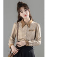 Load image into Gallery viewer, [GUIDUO Series]★Shirt★ Tops, long sleeve shirt, plaid pattern, women's, improves temperament, color scheme, easy to match, brown
