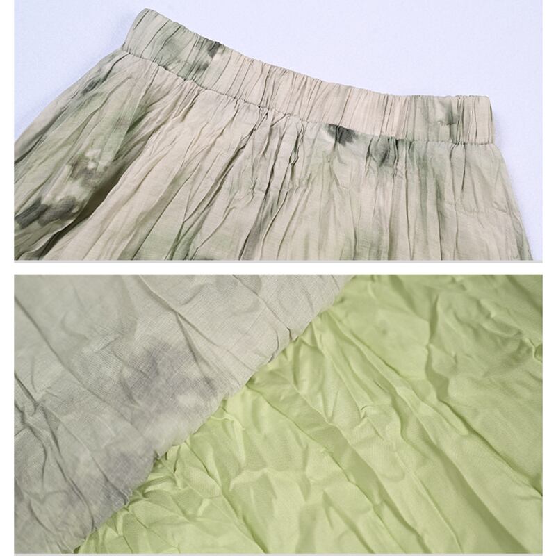 [Kokaisha --- Frost Series] ★Chinese style skirt★ Bottoms Ink pattern High waist Easy to match Chinese clothes