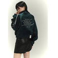 Load image into Gallery viewer, [LadyGhost Series] ★Outer★ Jacket Short Length Stadium Jumper Retro Green Green Easy to match
