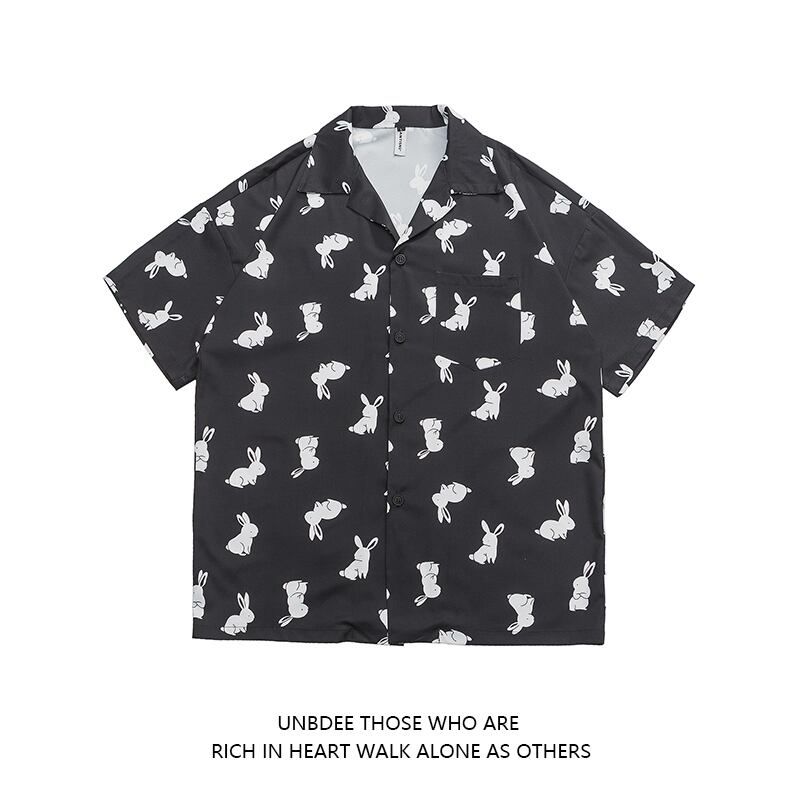 [UNBDEE Series]★Shirt★ Tops Unisex Men's ML XL 2XL Short Sleeve Shirt Summer Clothes Rabbit Rabbit Print