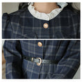 Load image into Gallery viewer, [MEIYI Series] ★One Piece★ Women's Short Length Plaid Pattern Commuting Date Office Lady Navy Improves Temperament
