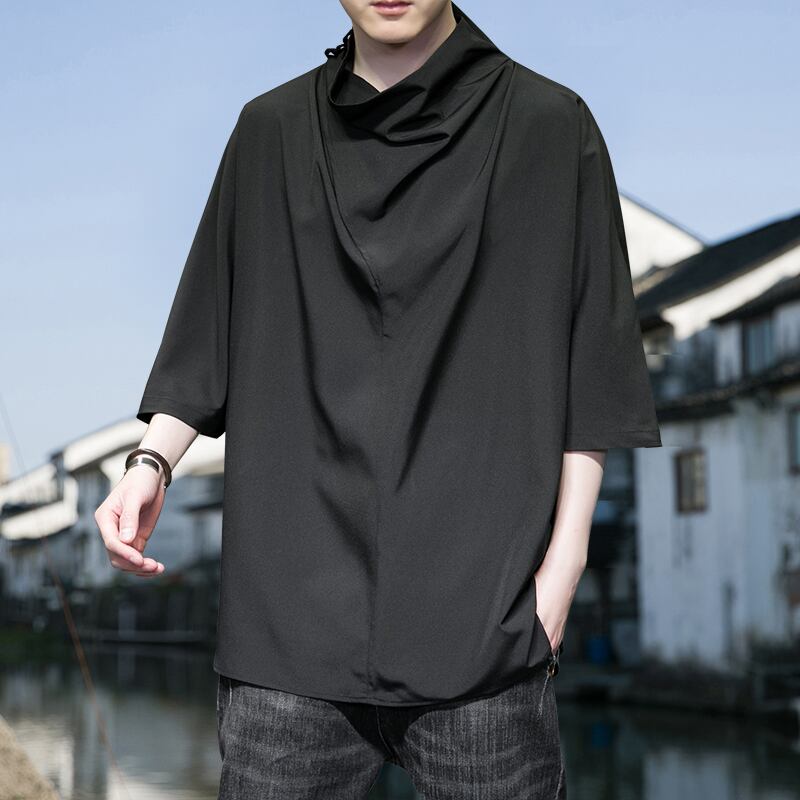 [YISHUO Series]★Chinese style T-shirt★ 4color Unisex Men's Large Size Plain Chinese Clothes Black White Red