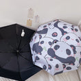 Load image into Gallery viewer, [RUNYU Series]★Umbrella★ Tri-fold umbrella, rain & sunny, 8 ribs, dual use, manual & jump, rainy season, rainproof soup, sun protection, panda pattern
