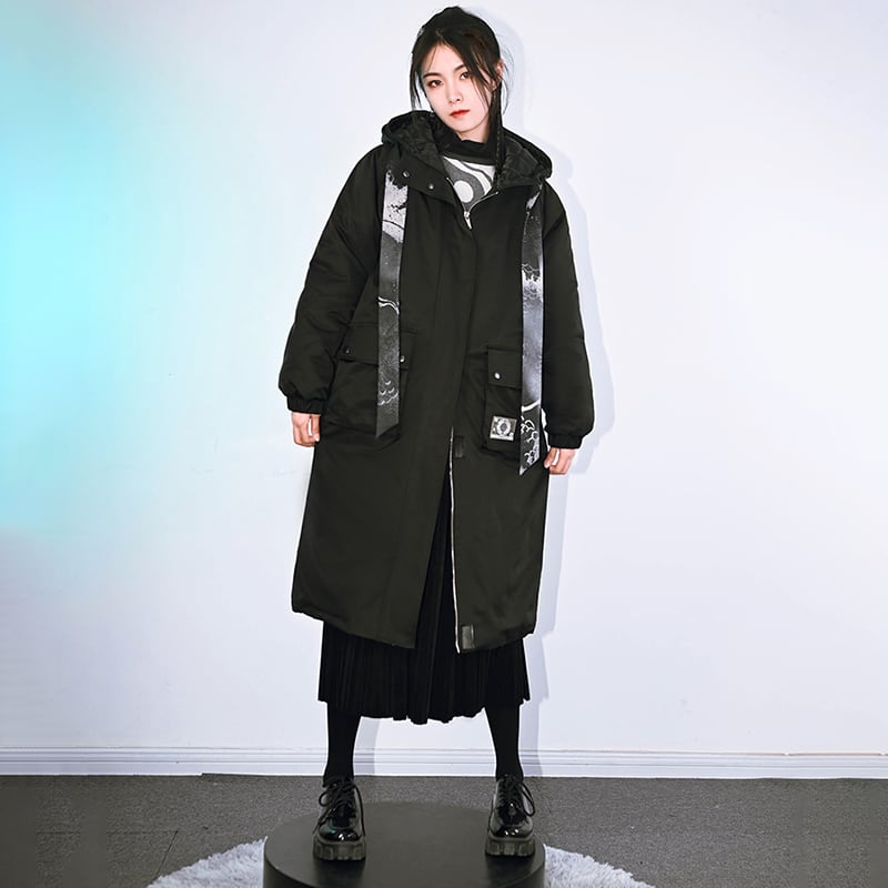 【古怪舍---馭龍シリーズ】★チャイナ風コート★ 綿入れコート 厚て 暖か 冬服 ロングコート ブラック 黒い