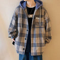 Load image into Gallery viewer, [BIGEMAN Series]★Jacket★ Outerwear 2color Unisex Men's Large Size Hooded Plaid Pattern
