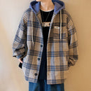 [BIGEMAN Series]★Jacket★ Outerwear 2color Unisex Men's Large Size Hooded Plaid Pattern