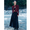 Load image into Gallery viewer, [Big Blue Dragon Series] ★China style outerwear★ PU jacket China button openwork wine red red
