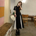 Load image into Gallery viewer, [Mikiko Series]★Chinese style dress★ Color scheme: Chinese buttons, black, black, Chinese clothes, everyday wear, short sleeves, SML
