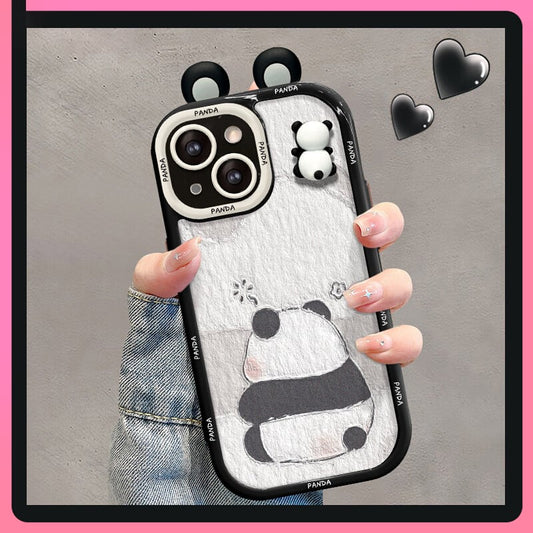 [DKF Series]★Mobile Case★ 2color Panda Super Cute iPhone iPhone14 iPhone13 iPhone12/11/7/8XS