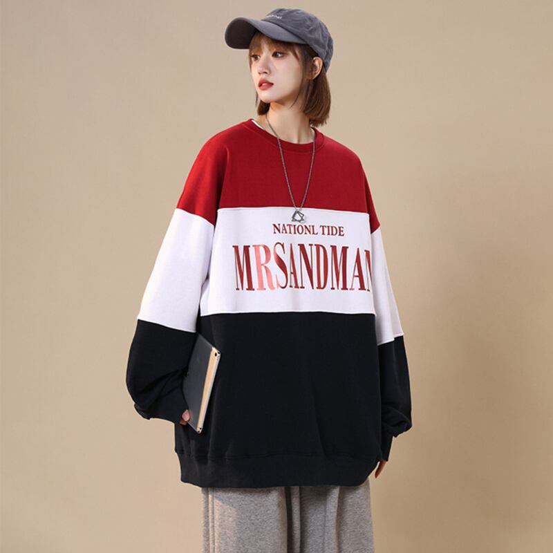 [Fujiiman Series] ★Tops★ 2color Unisex Men's Color Scheme Alphabet Red Blue ML XL 2XL