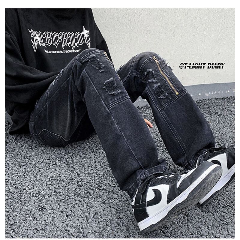 [DULAIEN Series] ★Denim Pants★ Casual Pants 2color Unisex Men's Large Size Unique