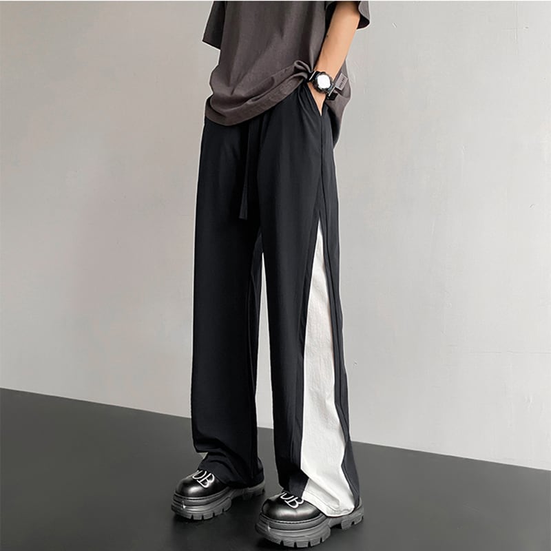 [KADISHOU Series] ★Casual Pants★ 2color Trousers Bottoms Faux Layered Unisex Men's Black Brown