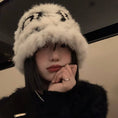 Load image into Gallery viewer, [Inkobo series] ★China style hat★ 5color knit fluffy fashionable cute black brown blue red pink
