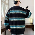 Load image into Gallery viewer, [ZUOFEILI Series] ★Sweater★ 2color Knit Tops Oil Painting Style Horizontal Stripes Striped Pattern Color Unisex Men's
