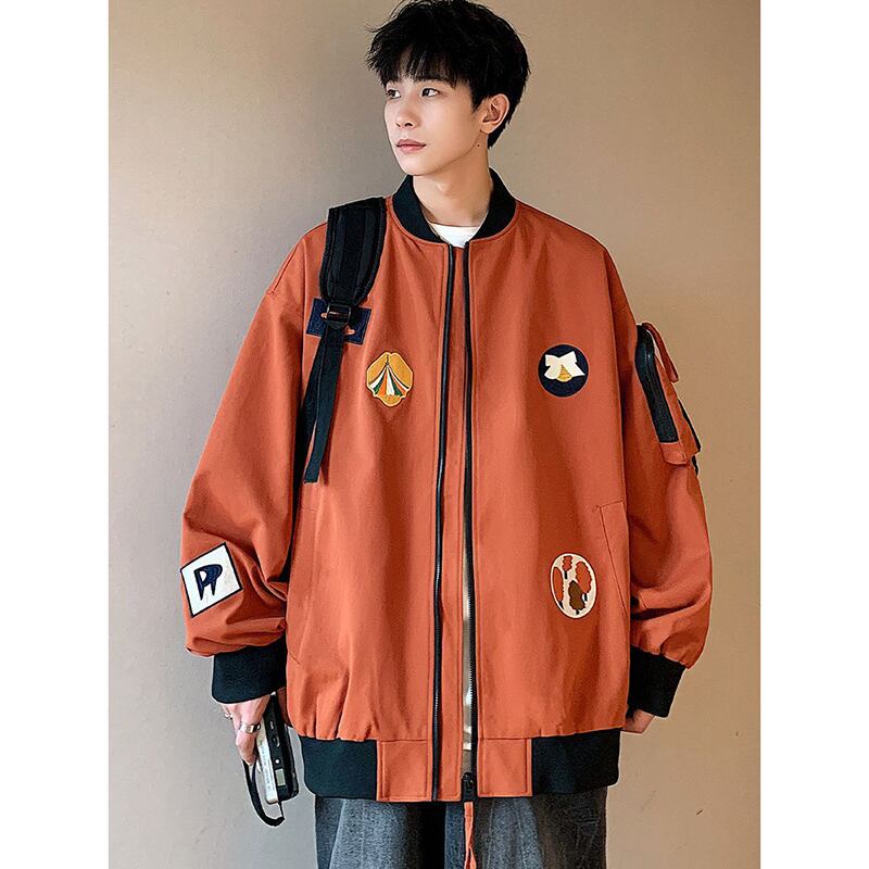 [GUMALA Series]★Jacket★ 3color Outerwear Stadium Jacket Embroidery Unisex Men's Cool