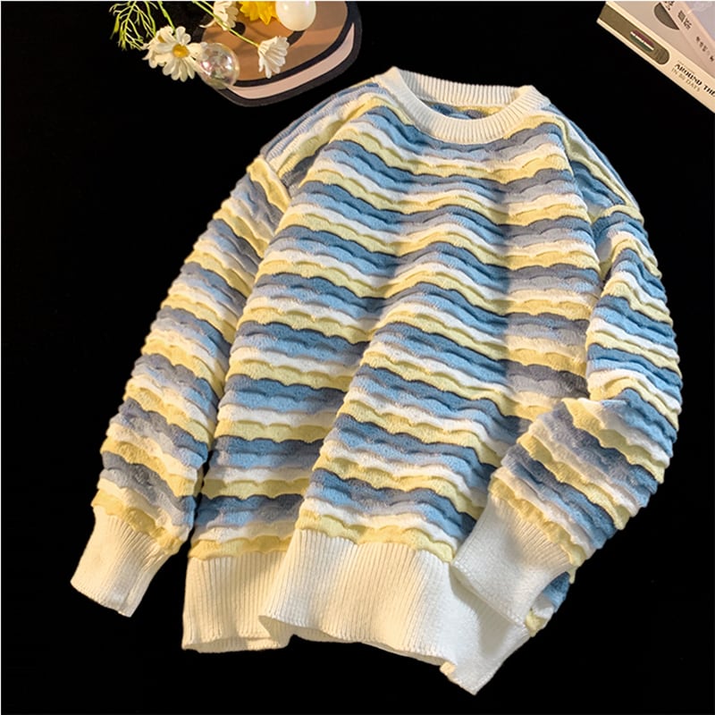 [SENSU Series]★Sweater★ 3color Tops Unisex Men's Cute Yellow Green Blue