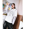 Load image into Gallery viewer, [Kokaisha---Shinkyo Series] ★China style hoodie★ Tops Faux layered letter pattern original black white
