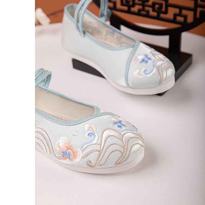 [BAIQIN Series] ★Embroidery shoes★ Size 34-40 2color Shoes Chinese style shoes Tang suit Hanfu retro white green