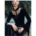 Load image into Gallery viewer, [Big Blue Dragon Series] ★China style dress★ Long length velvet sexy black slit long length
