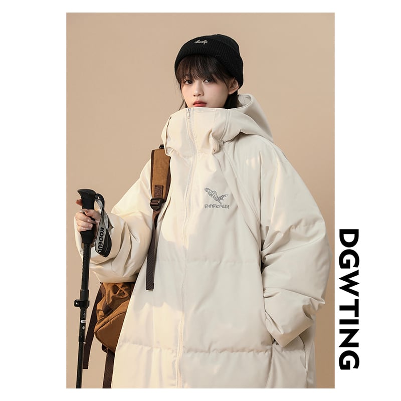 [Suikoishi Series] ★Winter Coat★ Cotton Coat Outerwear 2color Unisex Men's Simple Casual Black Beige