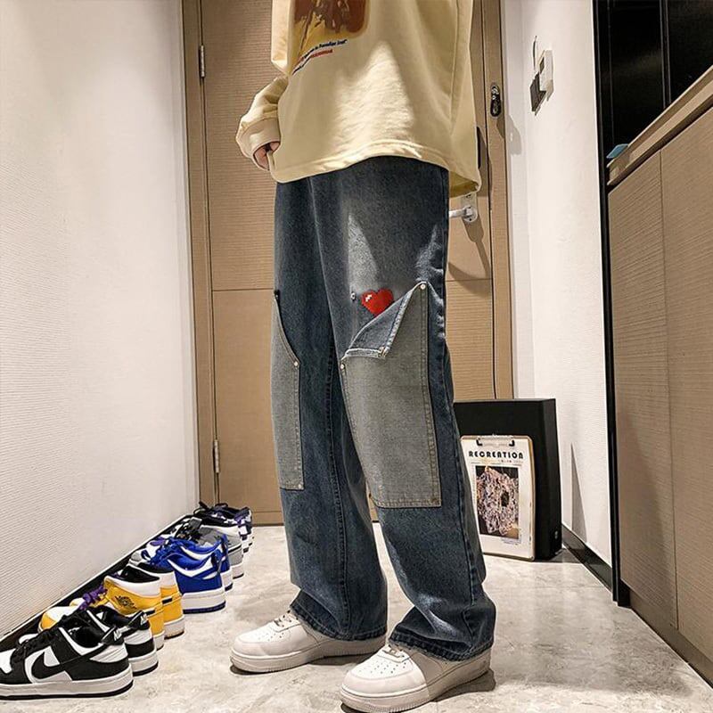 [ZHEYUAN Series]★Denim Pants★ 2color Casual Pants Trousers Bottoms Large Size Unisex Men's Fashion