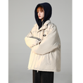 Load image into Gallery viewer, [Suikoishi Series] ★Winter Coat★ Cotton Coat Outerwear 2color Unisex Men's Faux Layered Black Beige
