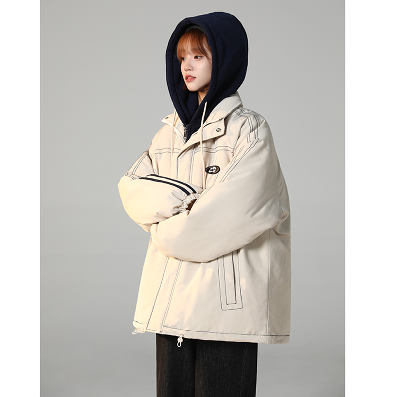 [Suikoishi Series] ★Winter Coat★ Cotton Coat Outerwear 2color Unisex Men's Faux Layered Black Beige