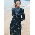 Load image into Gallery viewer, [Da Qinglong Shu Series] ★Chinese style dress★ Chinese clothes, floral pattern, improved cheongsam dress, slimming wear, photo shoot, party
