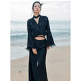 Load image into Gallery viewer, [Big Blue Dragon Series] ★China style outerwear★ Mini length V neck butterfly switching black black sexy
