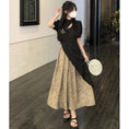 Load image into Gallery viewer, [MEIYI Series] ★China style dress★ Large size dress, fake layered, short sleeves, slimming, black, black
