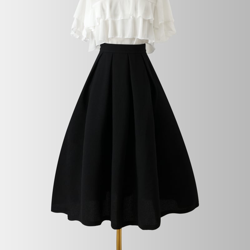 [MOERBEN Series] ★Skirt★ Bottoms High Waist Black Black Simple Date Commuting OL