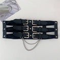 Load image into Gallery viewer, [Yuwei Series]★Belt with chain★ Accessories Small items Black Easy to match Unique and stylish
