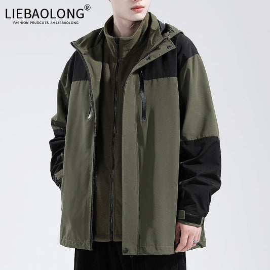 [Lion Leopard Series] ★Winter Coat★ Waterproof Outer Jacket (Water Repellent) + Inner Outer Large Size M-7L Unisex Men's Color Scheme