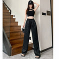 Load image into Gallery viewer, [Women's University 18 Series]★China style trousers★Bottoms, casual pants, black, slimming, easy to match
