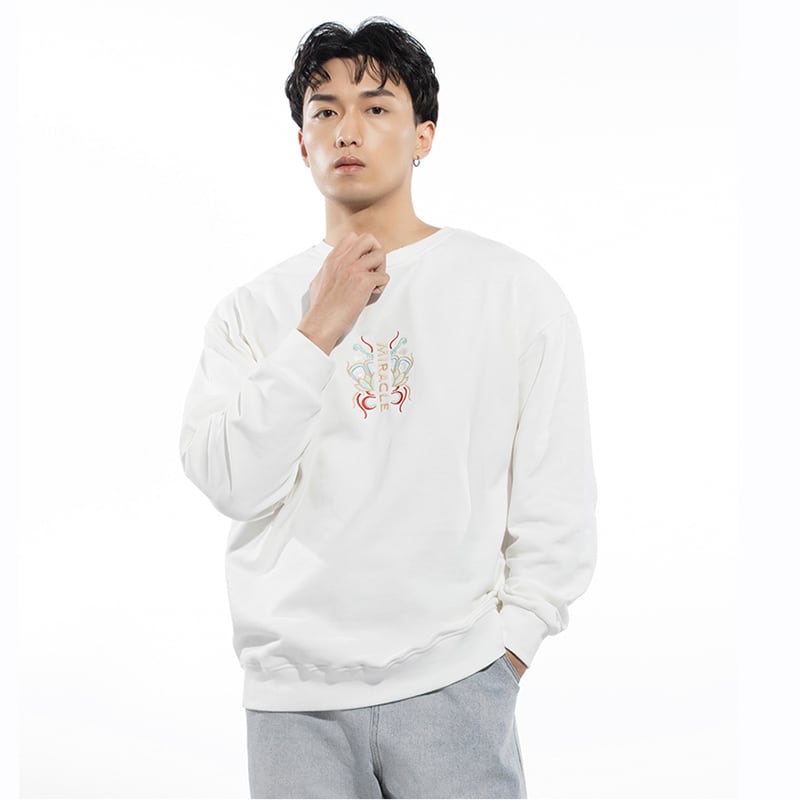 [JPYZ Series]★China Style Tops★ 2color Embroidery Unisex Men's Black White Carp Casual