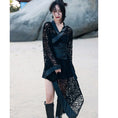 Load image into Gallery viewer, [Big Blue Dragon Series] ★Chinese style dress★ Lace openwork sexy switching black black
