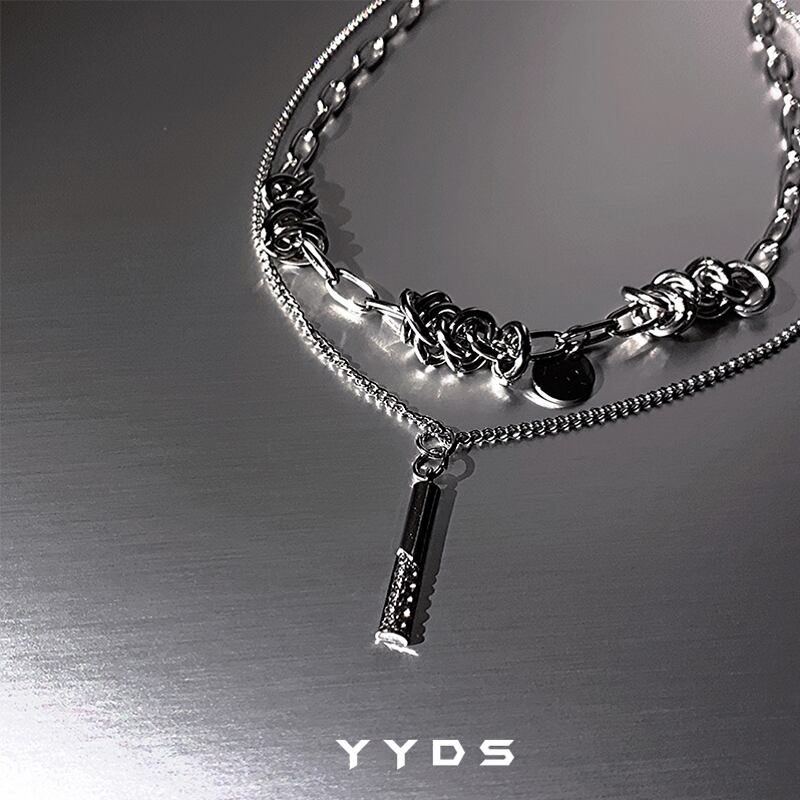 [yyds genderless series] ★Necklace★ Accessory, unisex, double design, ins style, easy to match