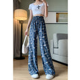 Load image into Gallery viewer, [FENGLIN Series] ★Casual Pants★ Bottoms Trousers Cool Blue Blue Slimming Print Summer Clothes Paisley
