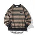 Load image into Gallery viewer, [BIGEMAN series] ★Tops★ 2color tops, brushed lining, unisex, men's color scheme, horizontal stripes, striped pattern, gray brown
