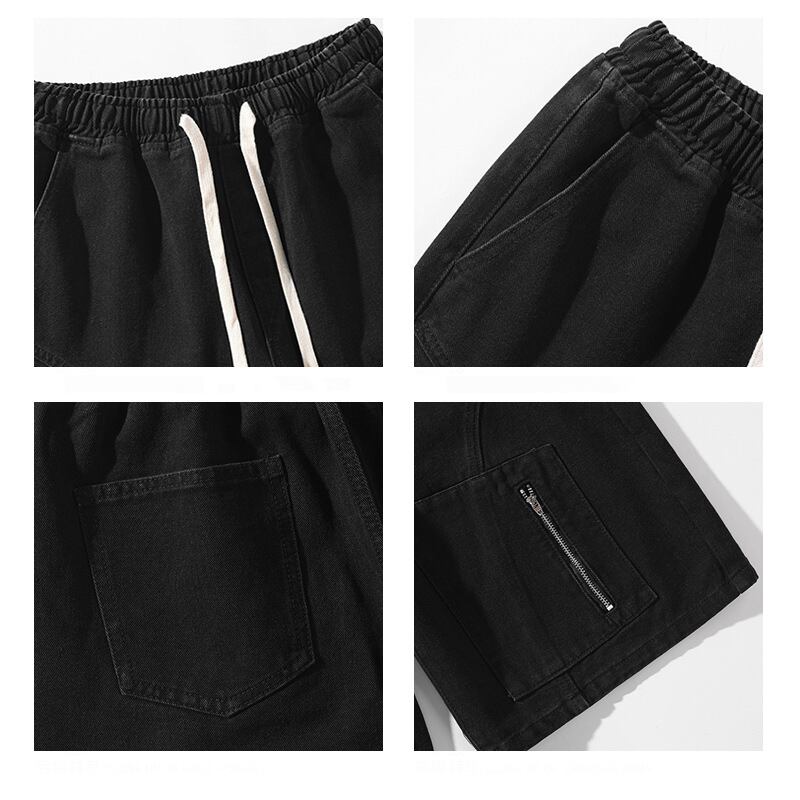 [BIGEMAN Series]★Denim shorts★ 3color bottoms short length pants unisex men's large size classic blue black