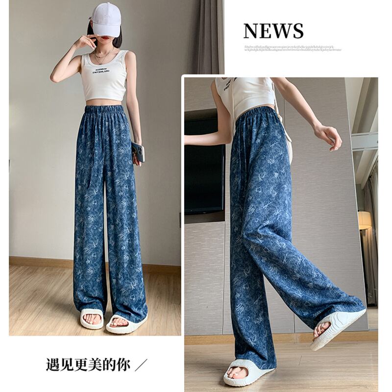 [FENGLIN Series] ★Casual Pants★ Bottoms Trousers Cool Blue Blue Slimming Unique Easy to match