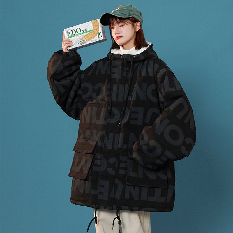 [Morimoto Series] ★Winter Coat★ 2color Thick Warm Unisex Men's Alphabet Black Green