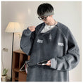 Load image into Gallery viewer, [Leonbinno Series] ★Tops★ 2color Embroidery Corduroy Unisex Men's Gray Black Round Neck
