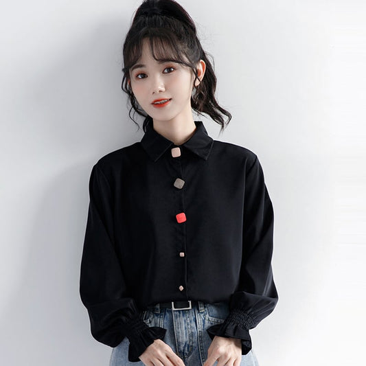 [ZISU0 Series]★Shirt★ Tops Fashion Ladies Black Commuting Office Lady Easy to match