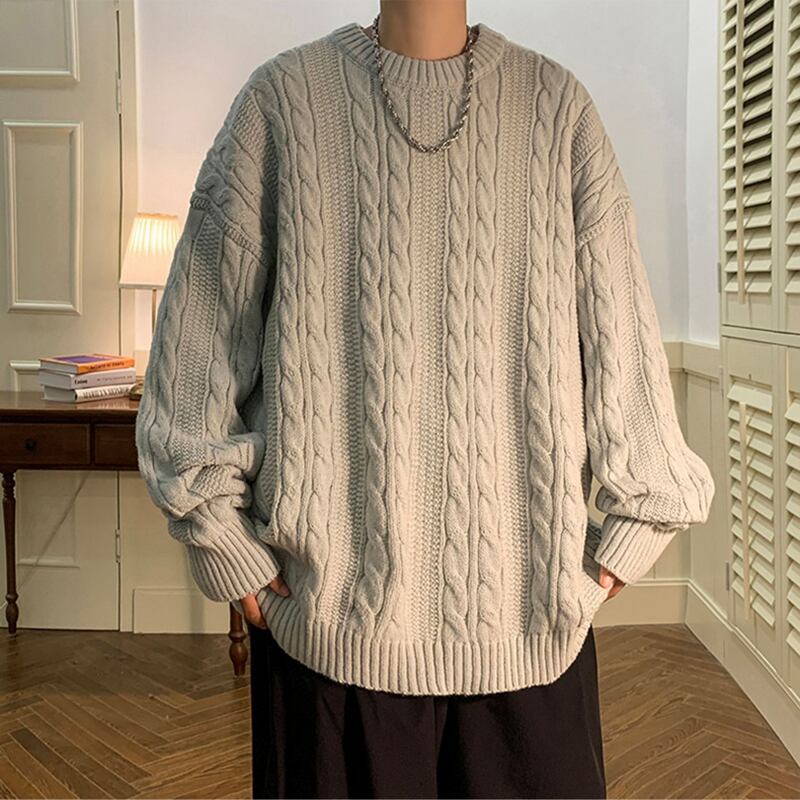 [Gyoshoen Series] ★Sweater★ 4color Knit Tops Unisex Men's Simple Casual Brown Black Gray White