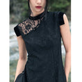 Load image into Gallery viewer, [Big Blue Dragon Series] ★China style tops★ Long tops with slit design, slimming, lace
