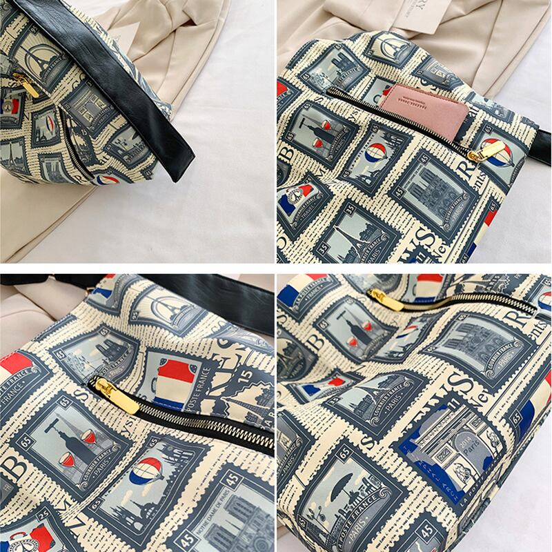 [Mokujin series] ★Shoulder bag★ Shoulder bag, handheld, large capacity, retro, cute, date, improves temperament, print