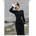 Load image into Gallery viewer, [Rinroki Series] ★One Piece★ Retro, Improves Temperament, Changes, Slimming, Women's, Long Length, Black, Black
